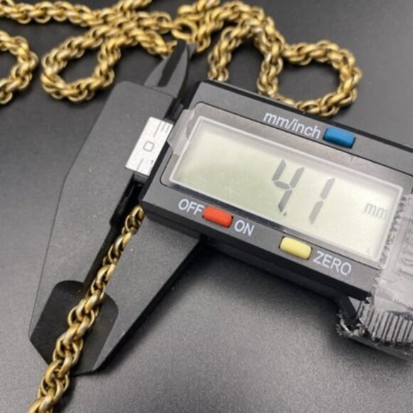 Vintage Ethiopian Coptic Cross Pendant Necklace Reversible Gold Tone 24" - Picture 9 of 9